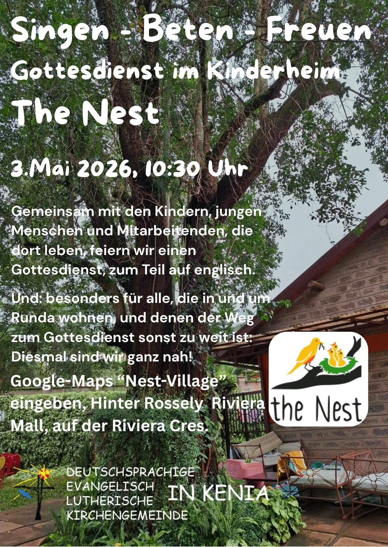 Gottesdienst im Kinderheim THE NEST  Kein Gottesdienst in der Riverside Church